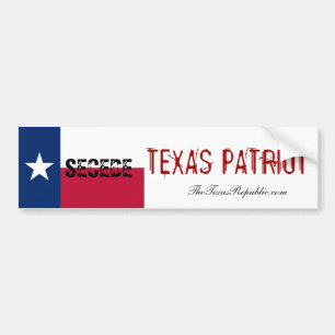 AUTOCOLLANT DE VOITURE PATRIOTE DU TEXAS ! !