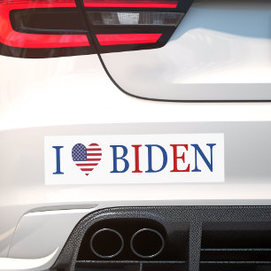 Autocollant De Voiture Patriotique I Heart Love Joe Biden Drapeau