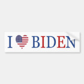Autocollant De Voiture Patriotique I Heart Love Joe Biden Drapeau (Devant)