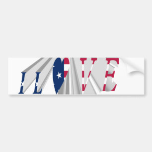 Autocollant De Voiture Patriotisme effarant : I Love USA Perspective Art