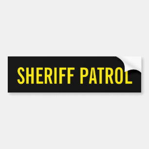 Autocollant De Voiture PATROUILLE de SHÉRIF - emblème jaune d'or de log