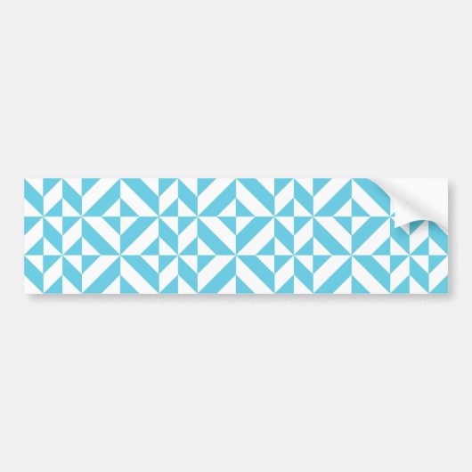 Autocollant De Voiture Patters de Ocean Blue Geometric Deco (Devant)