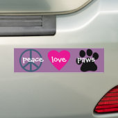 Autocollant De Voiture Pattes d'amour de paix (En voiture)