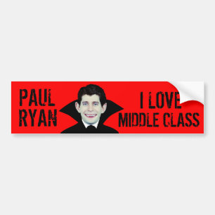 Autocollant De Voiture Paul Ryan aime la classe moyenne