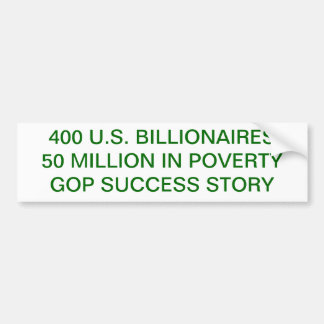 AUTOCOLLANT DE VOITURE PAUVRETÉ, RICHESSE, IMPÔT, GOP