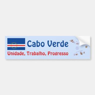 Autocollant De Voiture Pavillon Cap-Vert et Stick pare-chocs