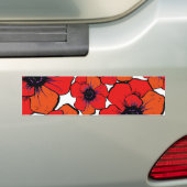 Autocollant De Voiture Pavots oranges rouges audacieux (En voiture)