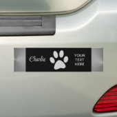 Autocollant De Voiture Paw Chien Argent sur arrière - plan noir (En voiture)
