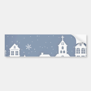 Autocollant De Voiture Paysage de l'église de Noël