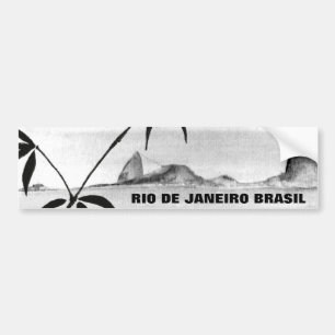 Autocollant De Voiture Paysage de Rio en b&w