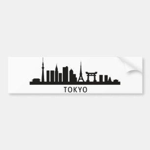 Autocollant De Voiture Paysage urbain du Japon Silhouette de la skyline