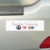 Autocollant De Voiture peace_4, coeurs, diversité, amour de paix et (En voiture)