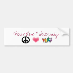 Autocollant De Voiture peace_4, coeurs, diversité, amour de paix et