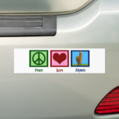 Autocollant De Voiture Peace Love Alpaca (En voiture)