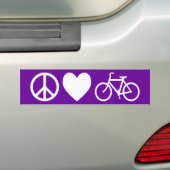 Autocollant De Voiture Peace Love and Bicycles (En voiture)