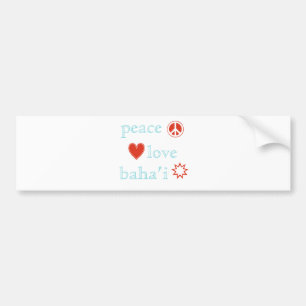 Autocollant De Voiture Peace Love Bahai