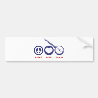 Autocollant De Voiture Peace Love Banjo