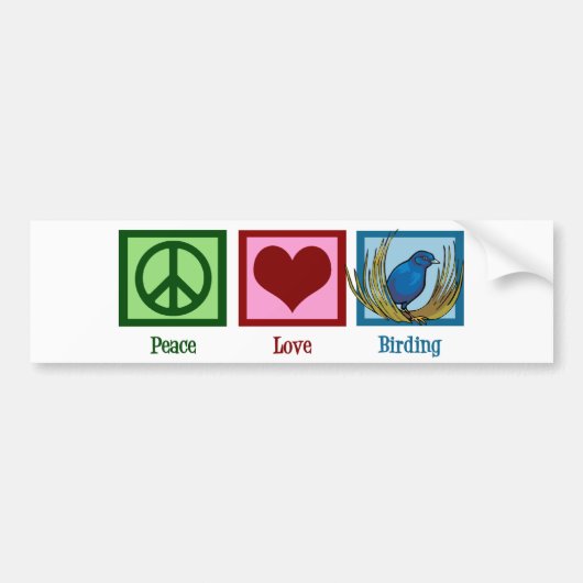 Autocollant De Voiture Peace Love Birding (Devant)