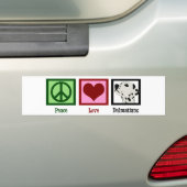 Autocollant De Voiture Peace Love Dalmatiens (En voiture)