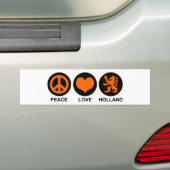 Autocollant De Voiture Peace Love Holland (En voiture)