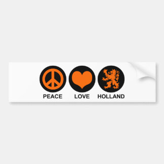 Autocollant De Voiture Peace Love Holland
