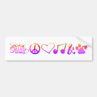 Autocollant De Voiture Peace, Love, Music & Dogs - Sticker de pare-chocs