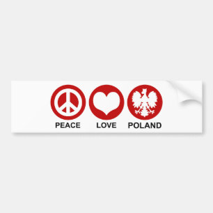 Autocollant De Voiture Peace Love Pologne