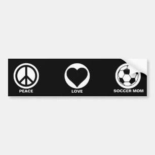 Autocollant De Voiture Peace/Love/Soccer Mom