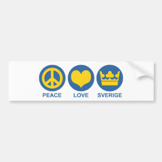 Autocollant De Voiture Peace Love Sverige