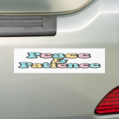 Autocollant De Voiture Peace & Patience Retro Pastel Rainbow Bubble (En voiture)