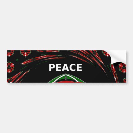 Autocollant De Voiture "Peace : with Shield Emblem" (Devant)