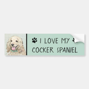 Autocollant De Voiture Peinture à la boule de Cocker Spaniel - Art origi