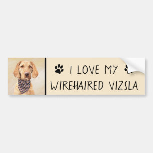 Autocollant De Voiture Peinture À poils durs de Vizsla - Beau art origin
