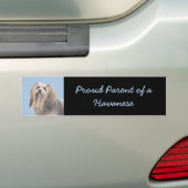 Autocollant De Voiture Peinture (argentée) de Havanese - art original (En voiture)
