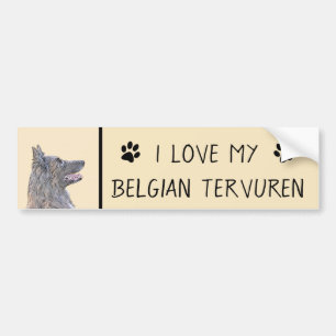 Autocollant De Voiture Peinture belge Tervuren - Cute Original Chien Art