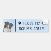 Autocollant De Voiture Peinture Collie Bordure - Joli art original chien (Devant)