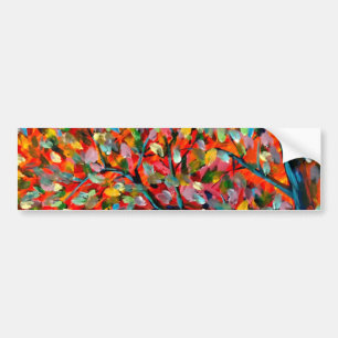 Autocollant De Voiture Peinture Colorée Sur Arbre Et Rivière