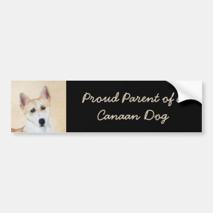 Autocollant De Voiture Peinture de chien de Canaan - jolie art original d