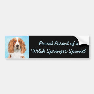 Autocollant De Voiture Peinture d'espagnol Welsh Springer - Art original 