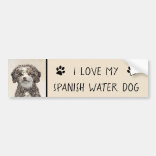 Autocollant De Voiture Peinture espagnole de chien d'eau - jolie art orig