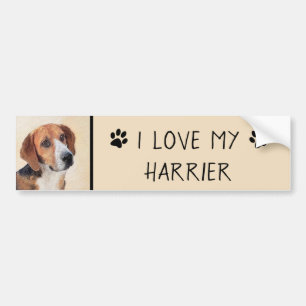 Autocollant De Voiture Peinture Harrier - Joli art original chien