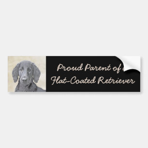 Autocollant De Voiture Peinture Retriever à revêtement plat - Art Chien o