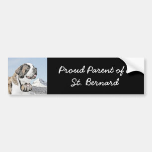 Autocollant De Voiture Peinture Saint Bernard - Cute Original Chien Art