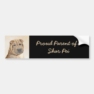 Autocollant De Voiture Peinture Shar Pei - Cute Original Chien Art