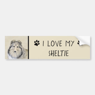 Autocollant De Voiture Peinture Shetland Sheepdog - Jolie art original ch