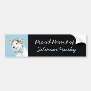 Autocollant De Voiture Peinture Sibérienne Husky Puppy - Art Chien origin