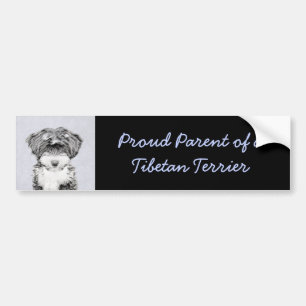 Autocollant De Voiture Peinture Tibétaine Terrier - Cute Original Chien A