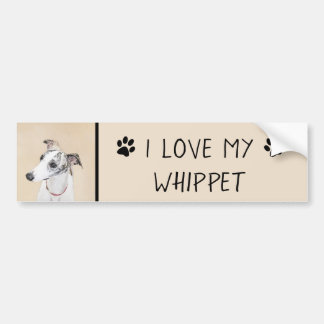 Autocollant De Voiture Peinture Whippet - Jolie art original chien