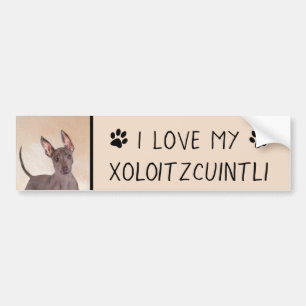 Autocollant De Voiture Peinture Xoloitzcuintli - Cute Original Chien Art