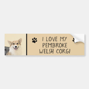 Autocollant De Voiture Pembroke Welsh Corgi Peinture - Art Chien original